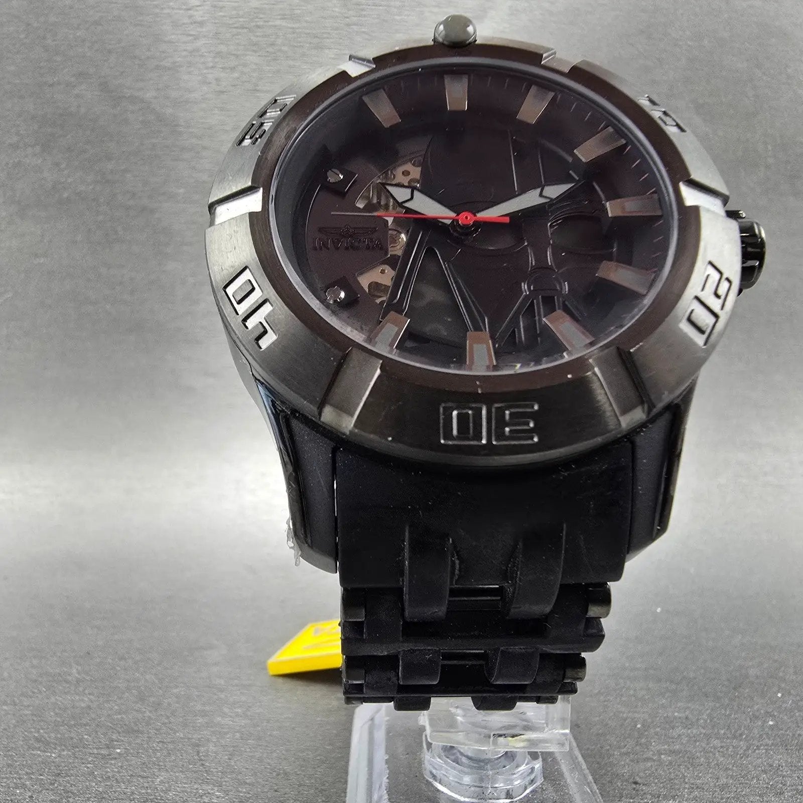 Invicta Darth Vader Watch Men 50mm Black Dial Black Tone Manual Wind Runs 265475