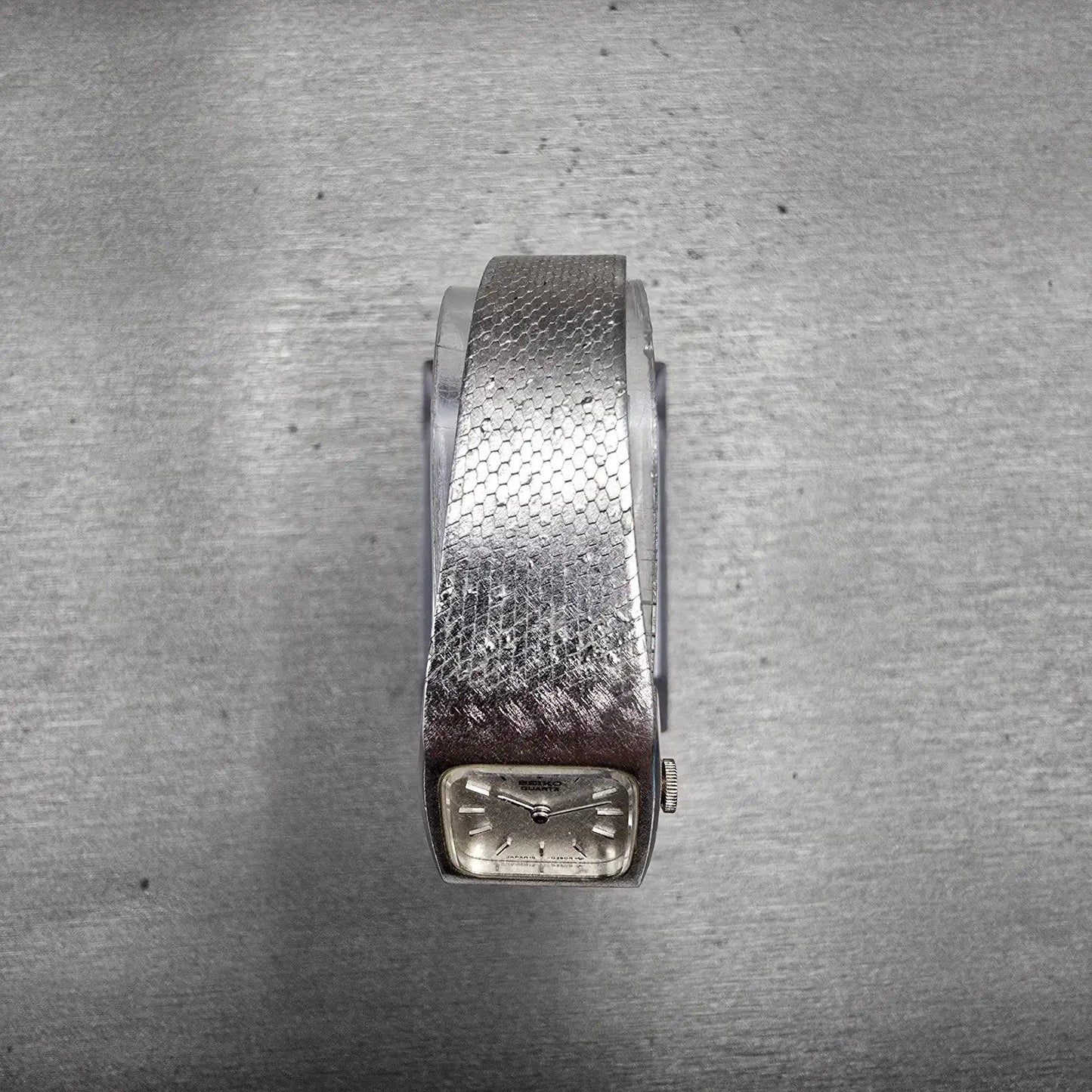 Seiko Watch Women 16mm Silver Dial Silver Tone Rectangle 16-3269 New Battery VTG4