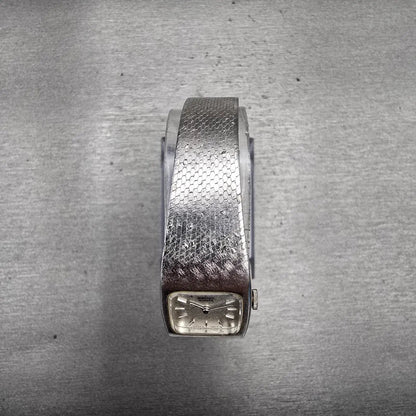 Seiko Watch Women 16mm Silver Dial Silver Tone Rectangle 16-3269 New Battery VTG4