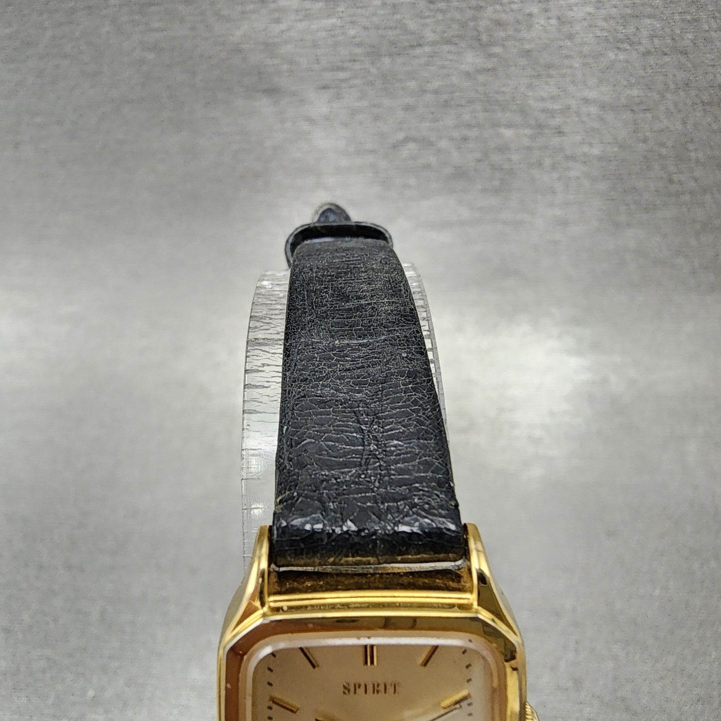 Seiko Spirit Tank Watch Women 20mm Gold Dial Gold Tone 1F215b20 New Battery3