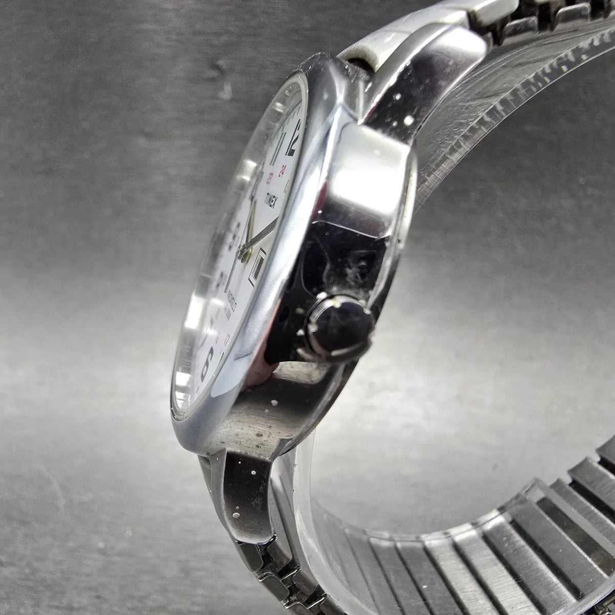 Timex Easy Reader Watch Men 35mm White Dial Silver Tone Daydate T20461 New Battb2