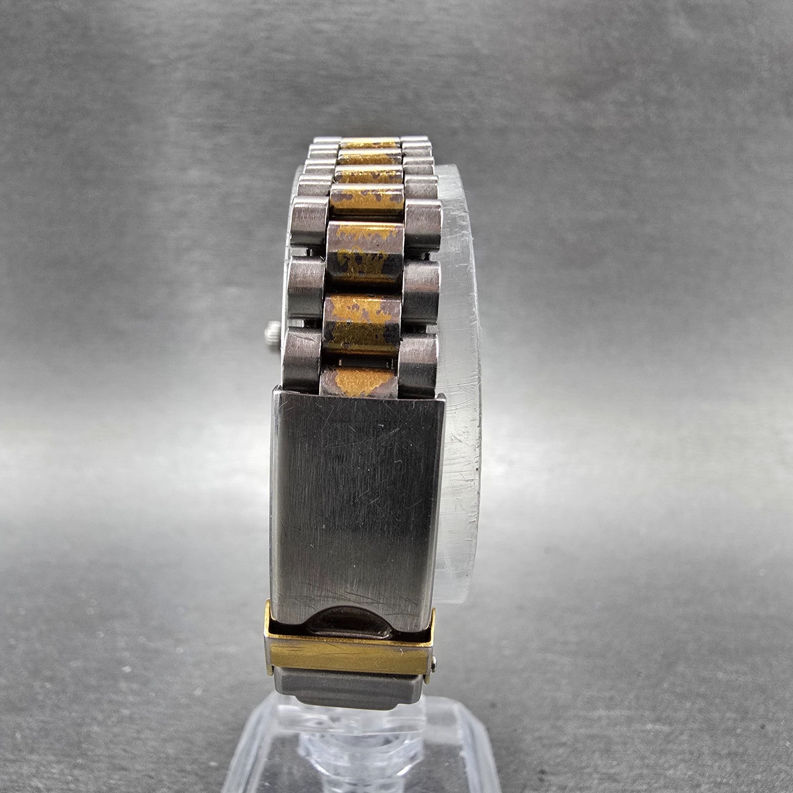 Seiko Watch Women 25mm Black Dial Two Tone Manual Vintage Round 1104-0259 PARTS8