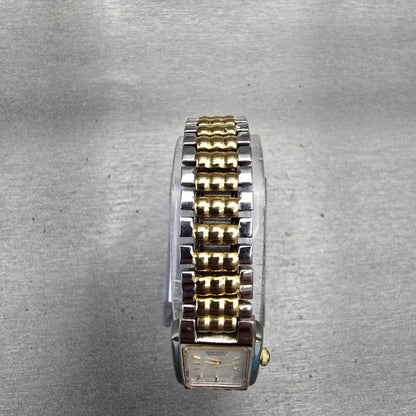 Seiko Tank Watch Women 15mm Silver Dial Two Tone Rectangle 1N00-5A99 New Battery4