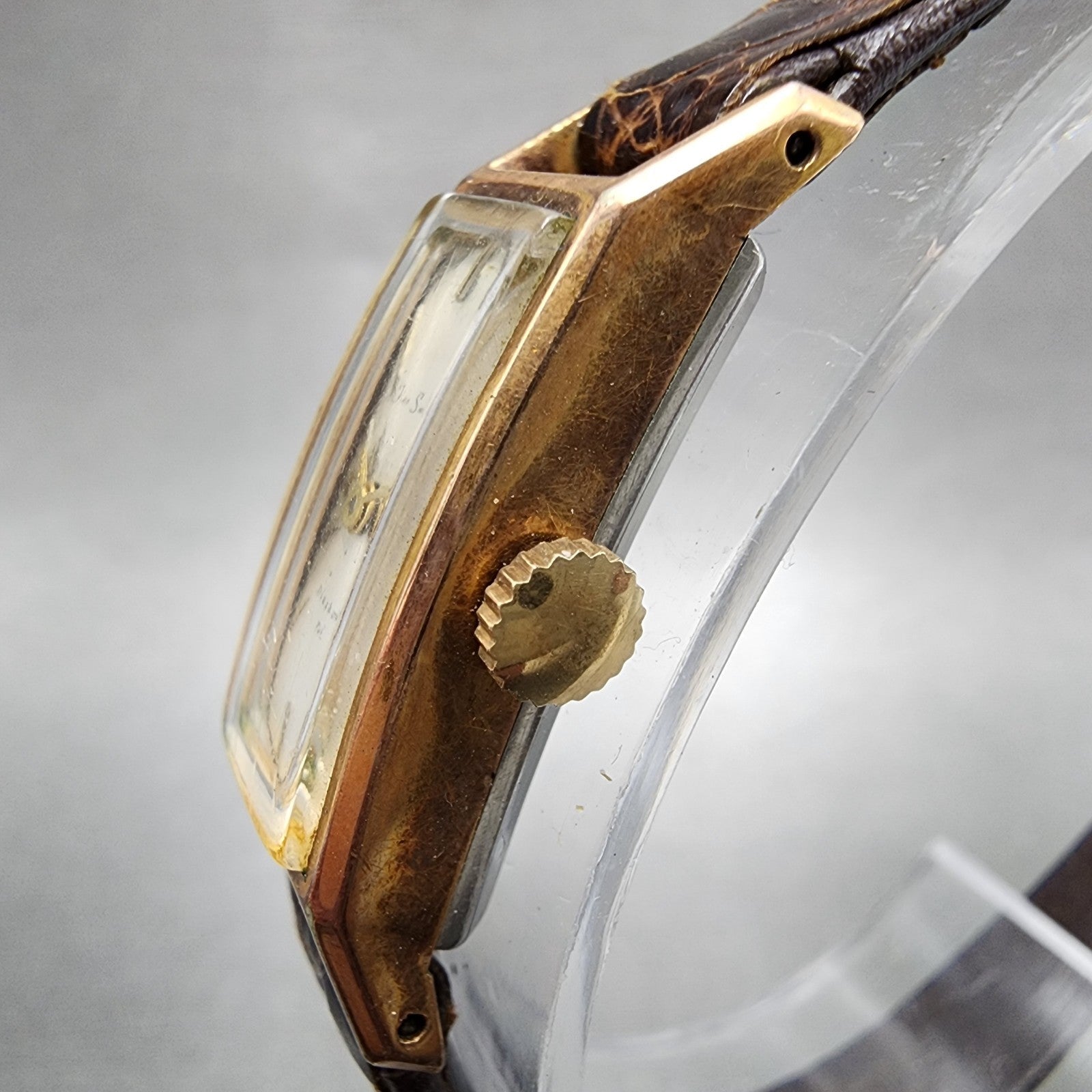 Fine Seiko Tank Watch Women 11mm Silver Dial Gold Plated Manual Wind Runs VTG2