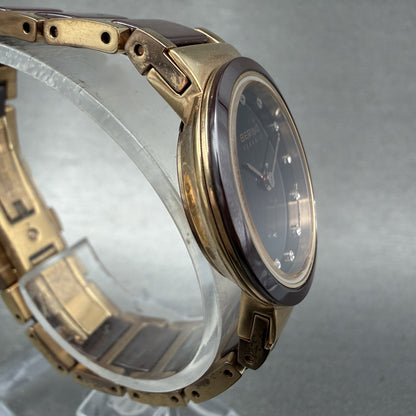 Bering Ceramic Watch Women 25mm Brown MOP Dial Rose Gold Tone Round New Battery3