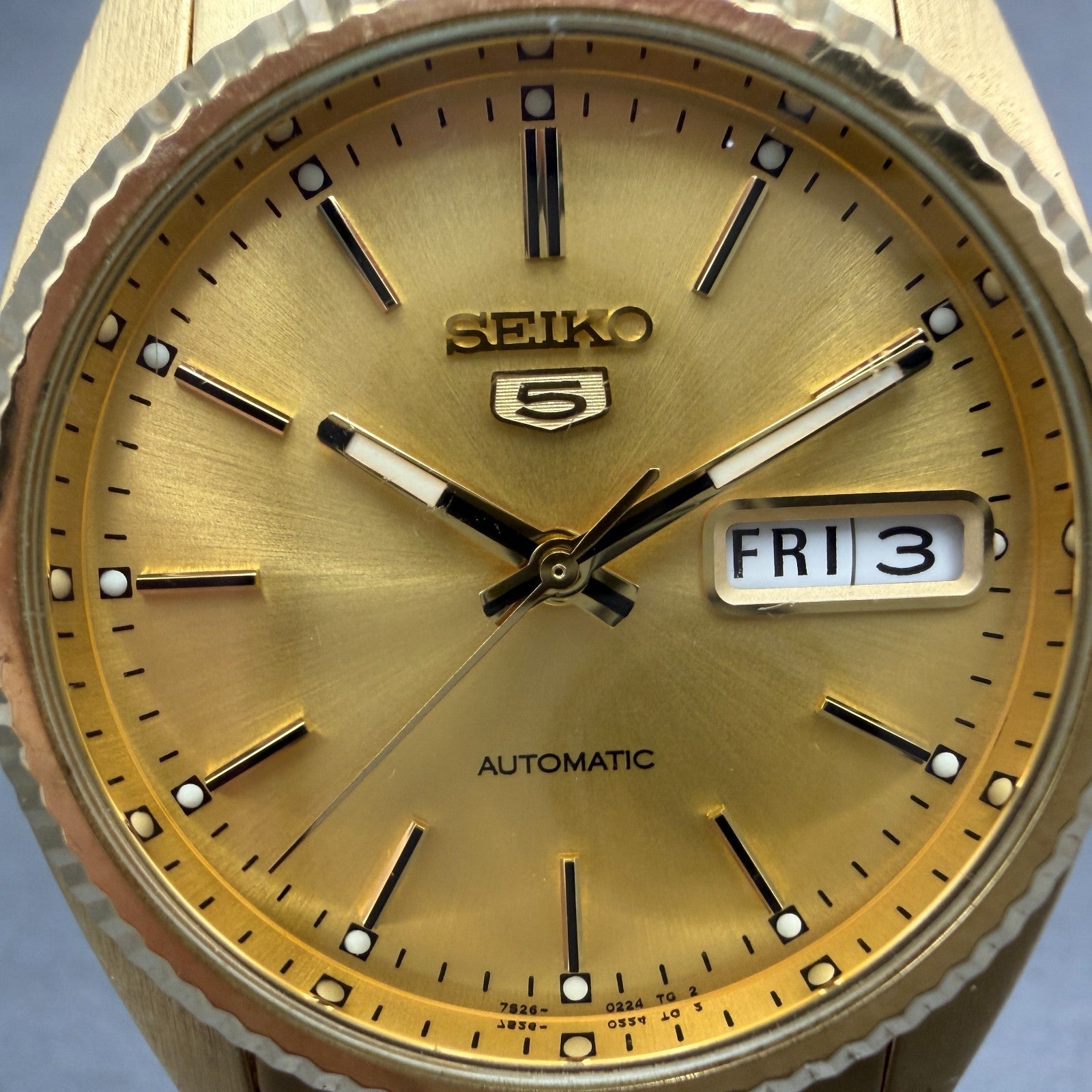 Seiko 5 Automatic President Watch Men 36mm Champagne Dial Two Tone Daydate Runs11