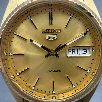 Seiko 5 Automatic President Watch Men 36mm Champagne Dial Two Tone Daydate Runs11