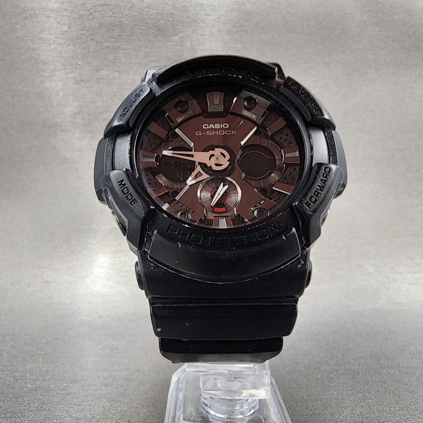 Casio GShock GA201 Watch Men 53mm Black Analog Digital Alarm Chrono New Batt5