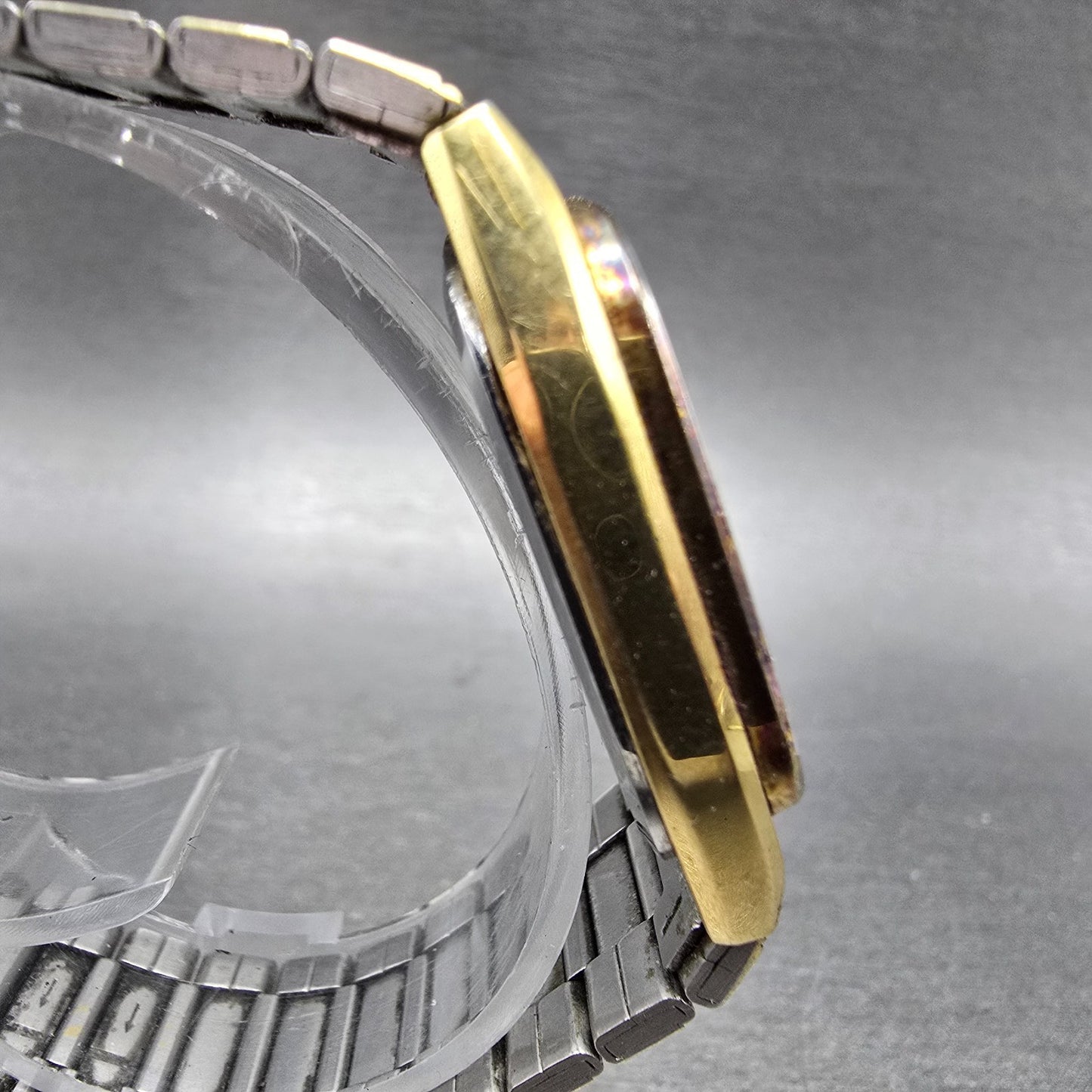 Seiko SQ Watch Men 32mm Champagne Dial Gold Tone Daydate 8123-5259 PARTS Vintage4