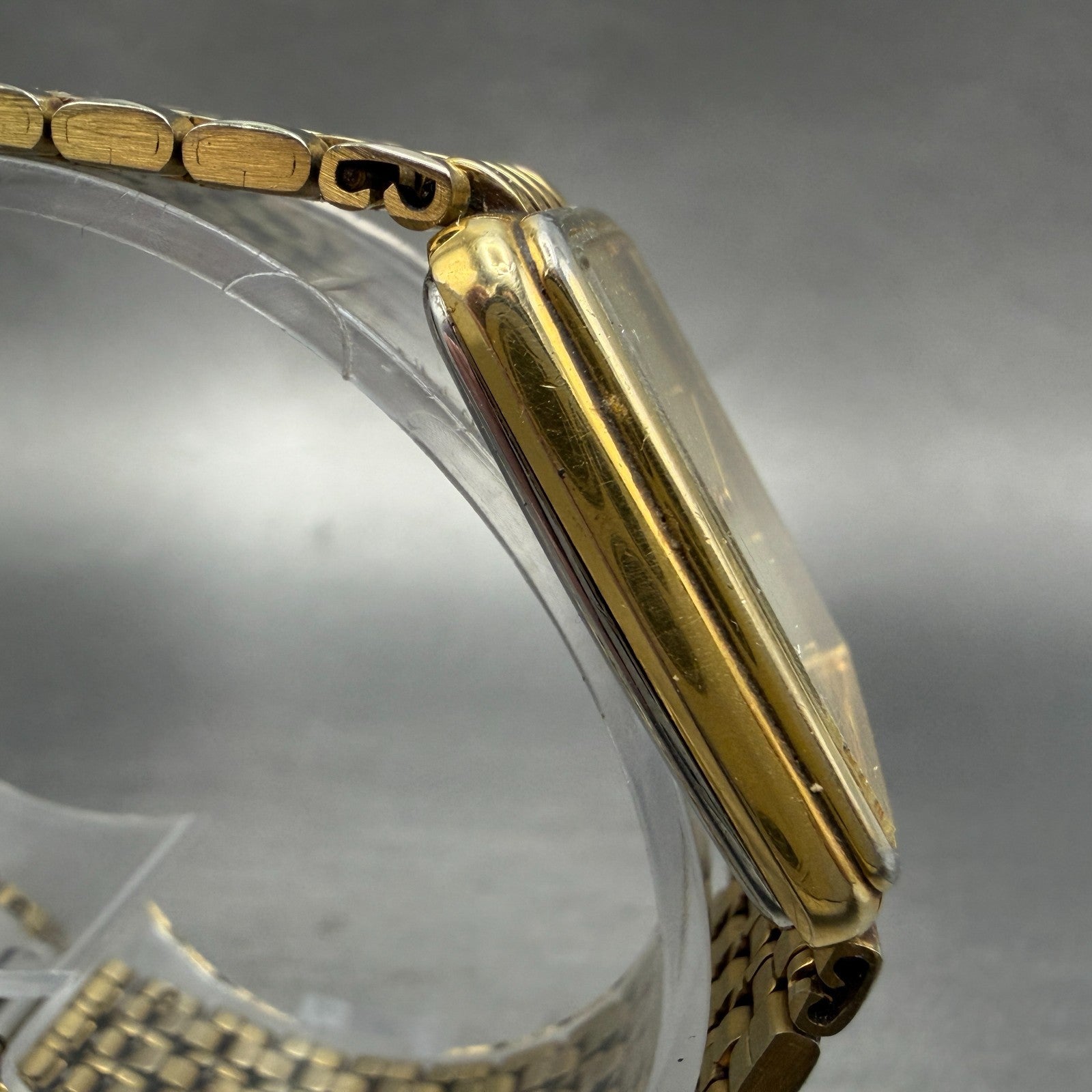 Citizen CQ Tank Watch Men 25mm Champagne Dial Gold Tone 3620-364660 New Battery4