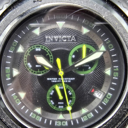 Invicta Yellow Adrenaline Chronograph Watch Men 49mm Black Dial Black Tone Runs1