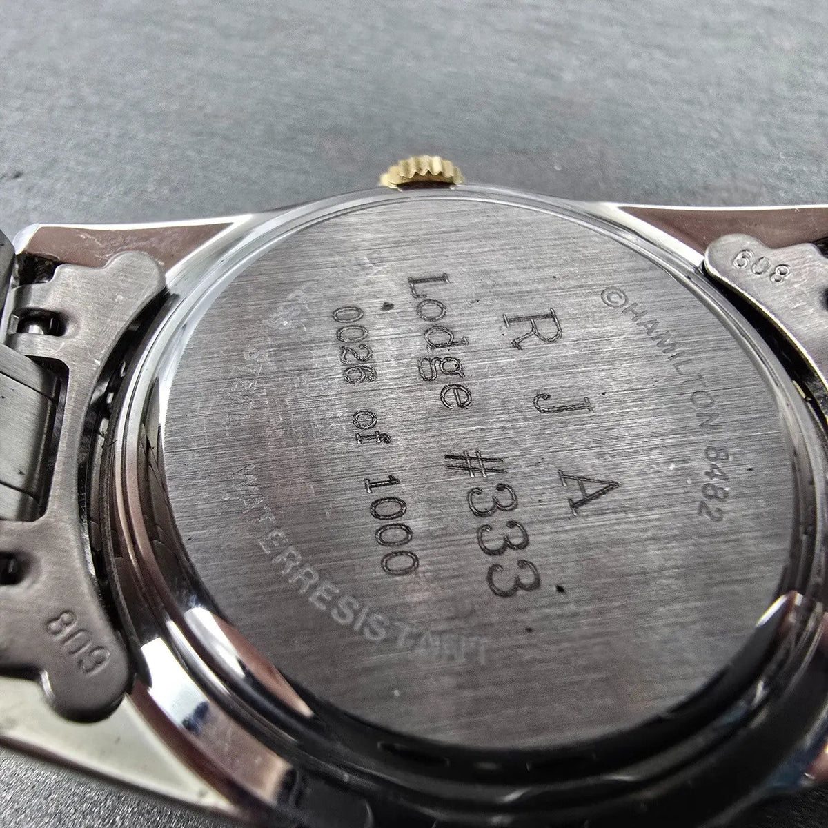 Hamilton Masterpiece Freemason Watch Men Silver Dial Two Tone Date Round New Bat9