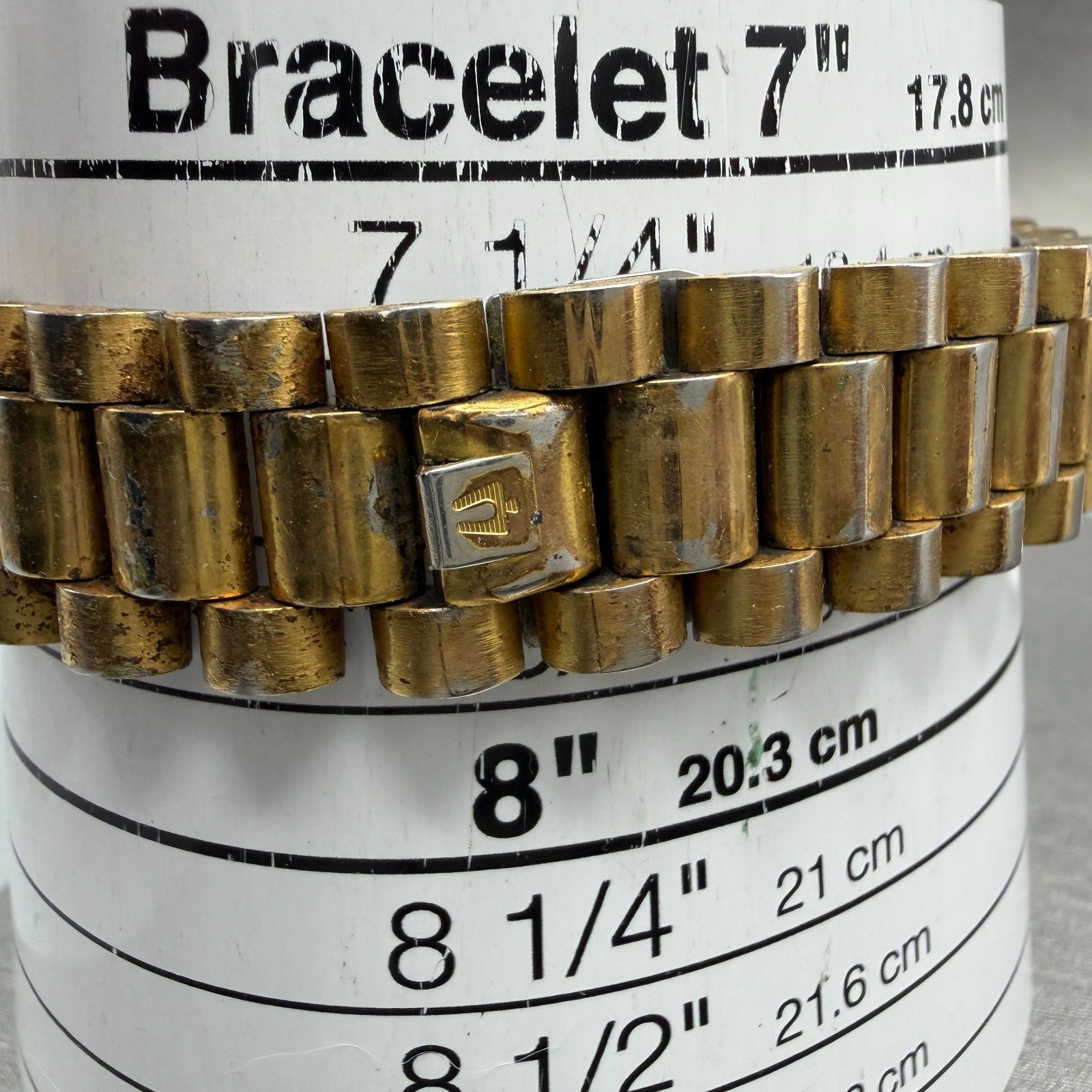 Bulova Watch Men 36mm Gold Dial Gold Tone Date Round 82336 PARTS11