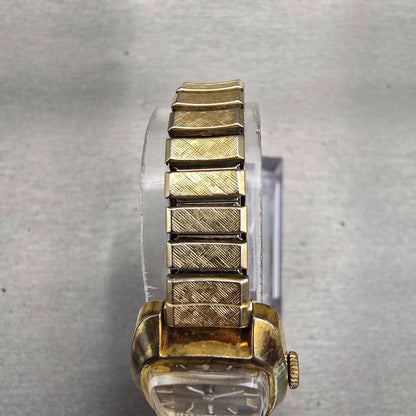 Seiko Watch Women 17mm Bronze Dial Gold Tone Rectangle 11-3499 Vintage Works4