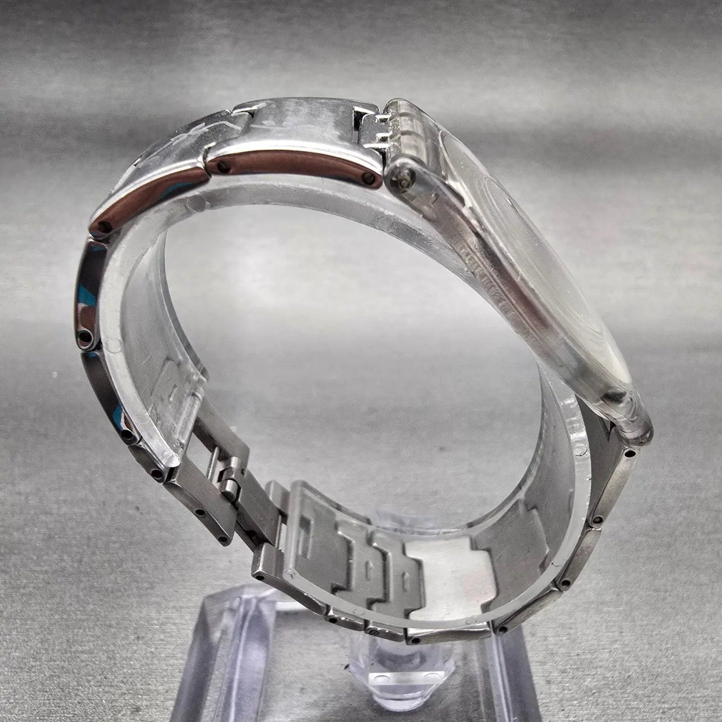 Swatch Skin CLIMBER FLOWERY Watch Women Silver Dial Clear Case SFK300G New Batt8