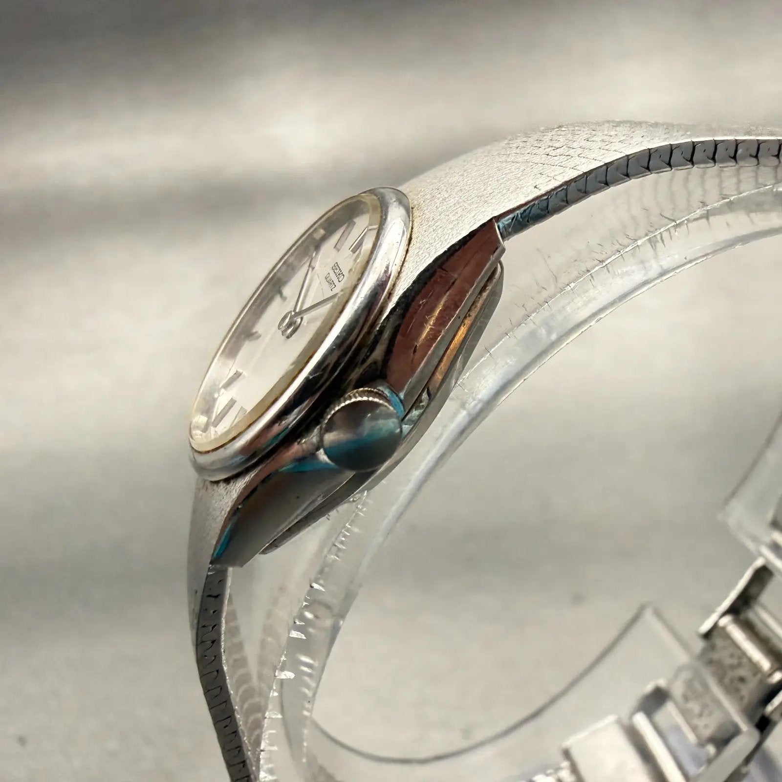 Seiko Watch Women 19mm Silver Dial Silver Tone Round 16-0079 Vintage New Battery2