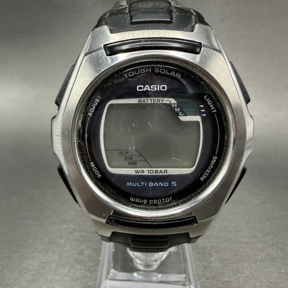 Casio Waveceptor WV-M120 Watch Men 45mm Digital Silver Black Alarm Chrono PARTS0