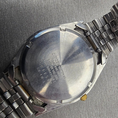 Citizen CQ Watch Men 35mm Champagne Dial Two Tone Daydate 6100-R00405 New Batt10