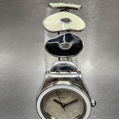 Swatch Irony Pinussina Watch Women 25mm Cream Dial Steel Round YSS256G New Batt4