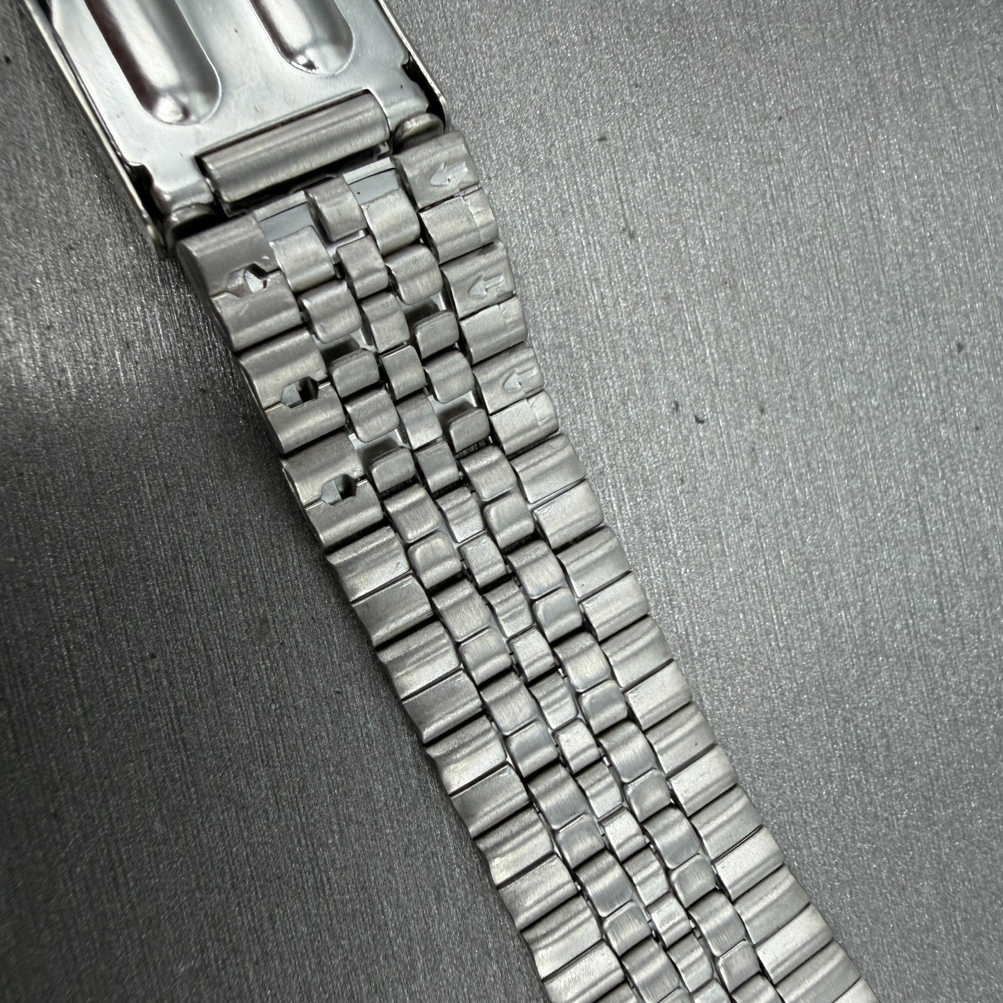 Seiko Bracelet 20mm Stainless Steel Silver Tone Tri Folding Clasp Vintage Japan9