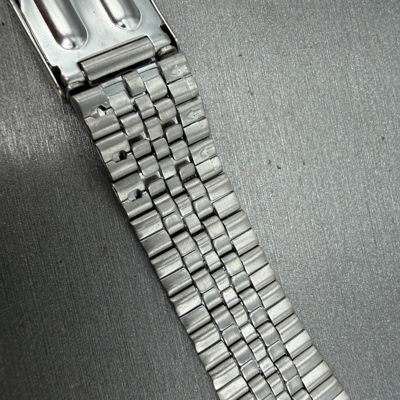 Seiko Bracelet 20mm Stainless Steel Silver Tone Tri Folding Clasp Vintage Japan9