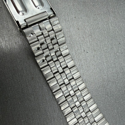 Seiko Bracelet 20mm Stainless Steel Silver Tone Tri Folding Clasp Vintage Japan9