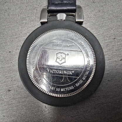Victorinox Swiss Army Pocket Watch Men 48mm White Dial Black Tone 24723 New BatK9