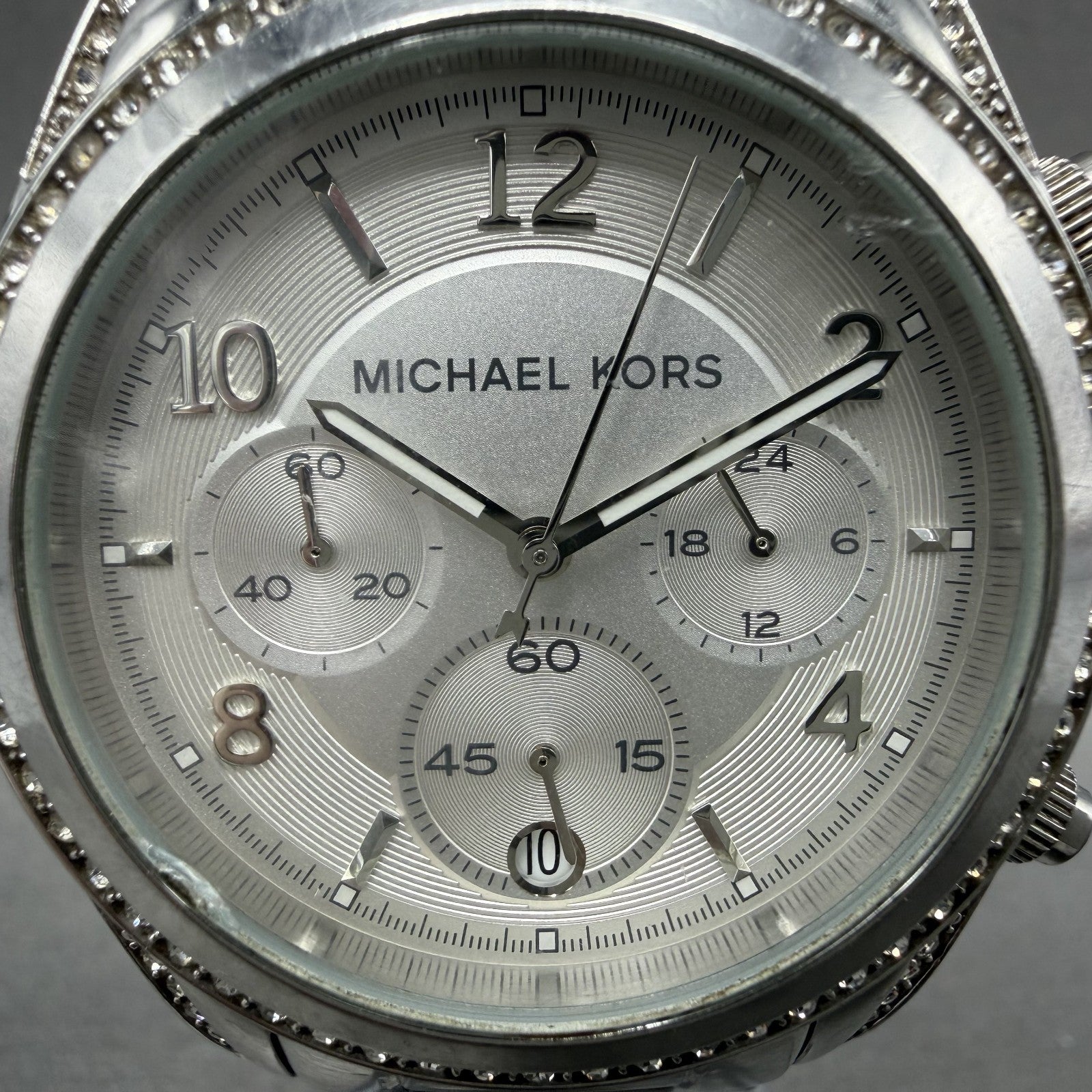 Michael Kors Blair Chronograph Watch Women 40mm White Dial Steel Date NewBat1