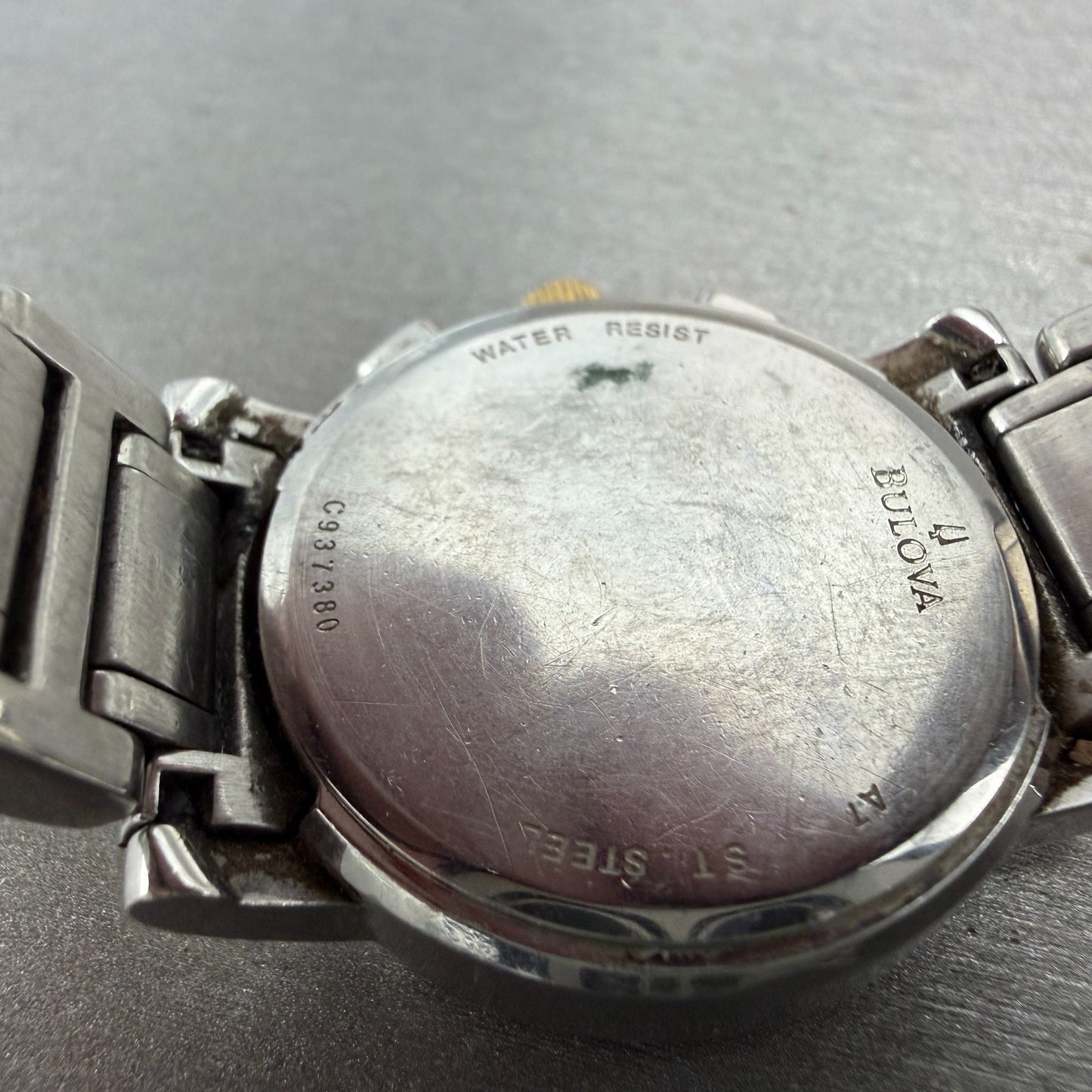 Bulova Chronograph Watch Women 30mm Black Dial Two Tone Date 98W15 New Battery9