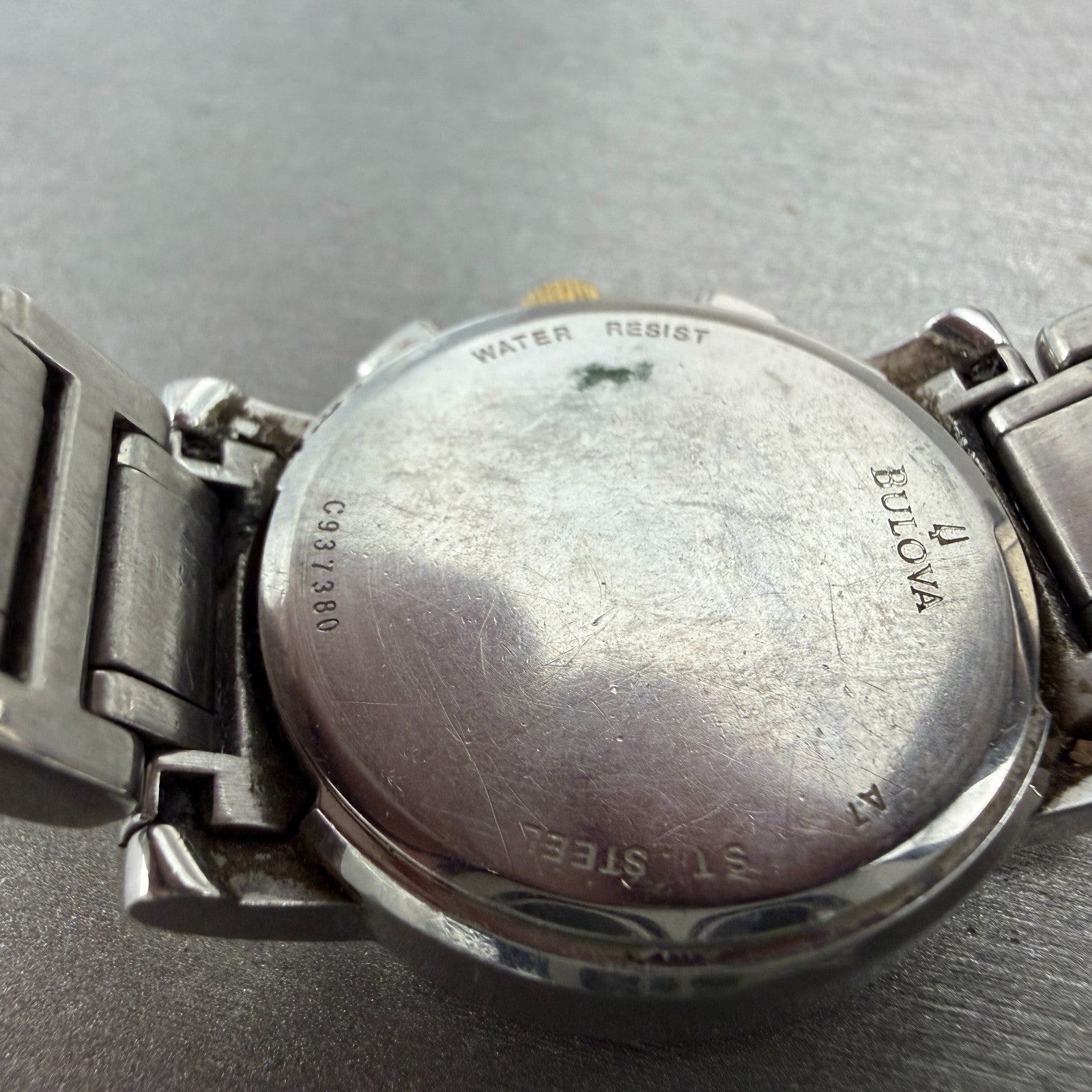 Bulova Chronograph Watch Women 30mm Black Dial Two Tone Date 98W15 New Battery9