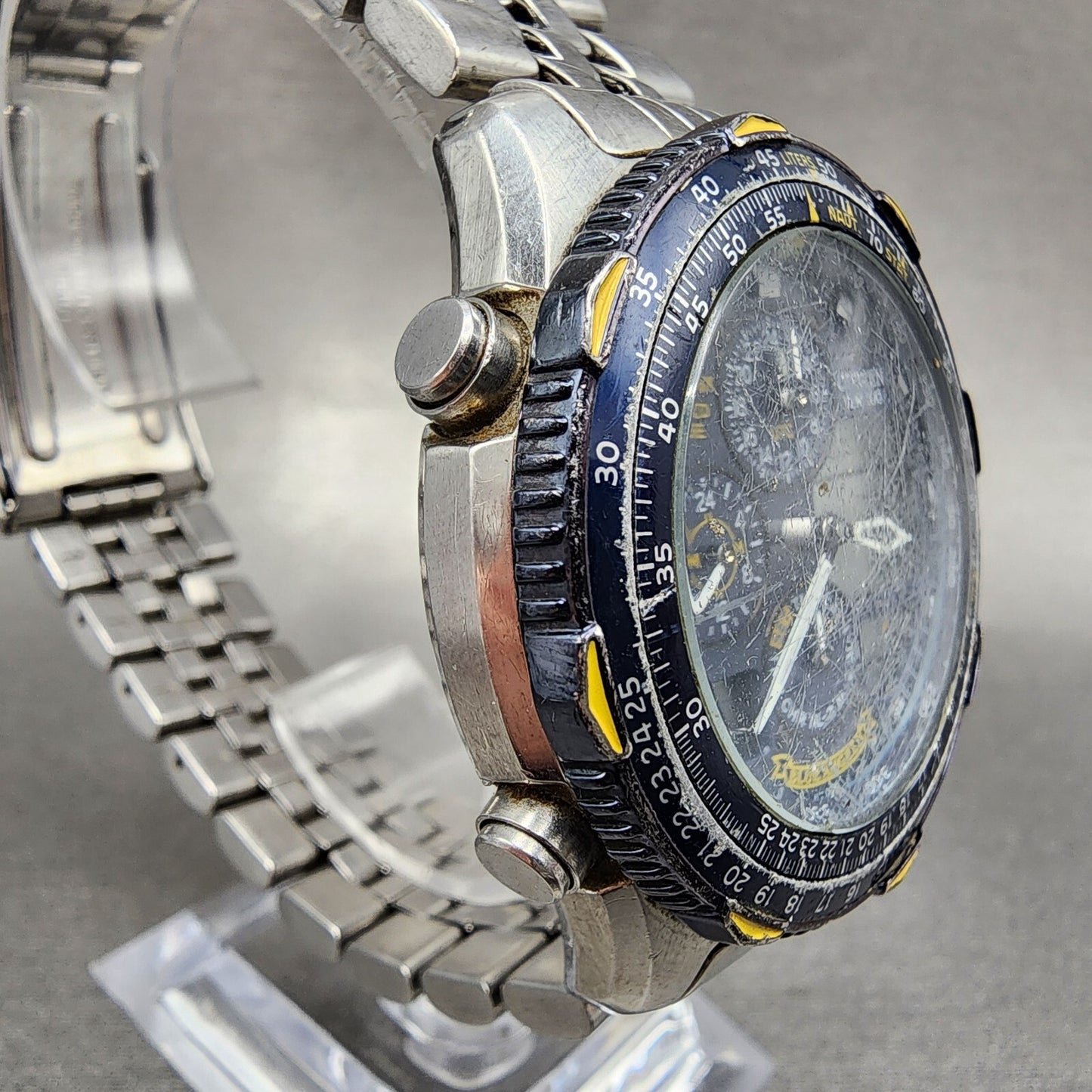 Citizen Navihawk Blue Angels Watch Men 42mm Blue Dial Steel C300 New Battery
