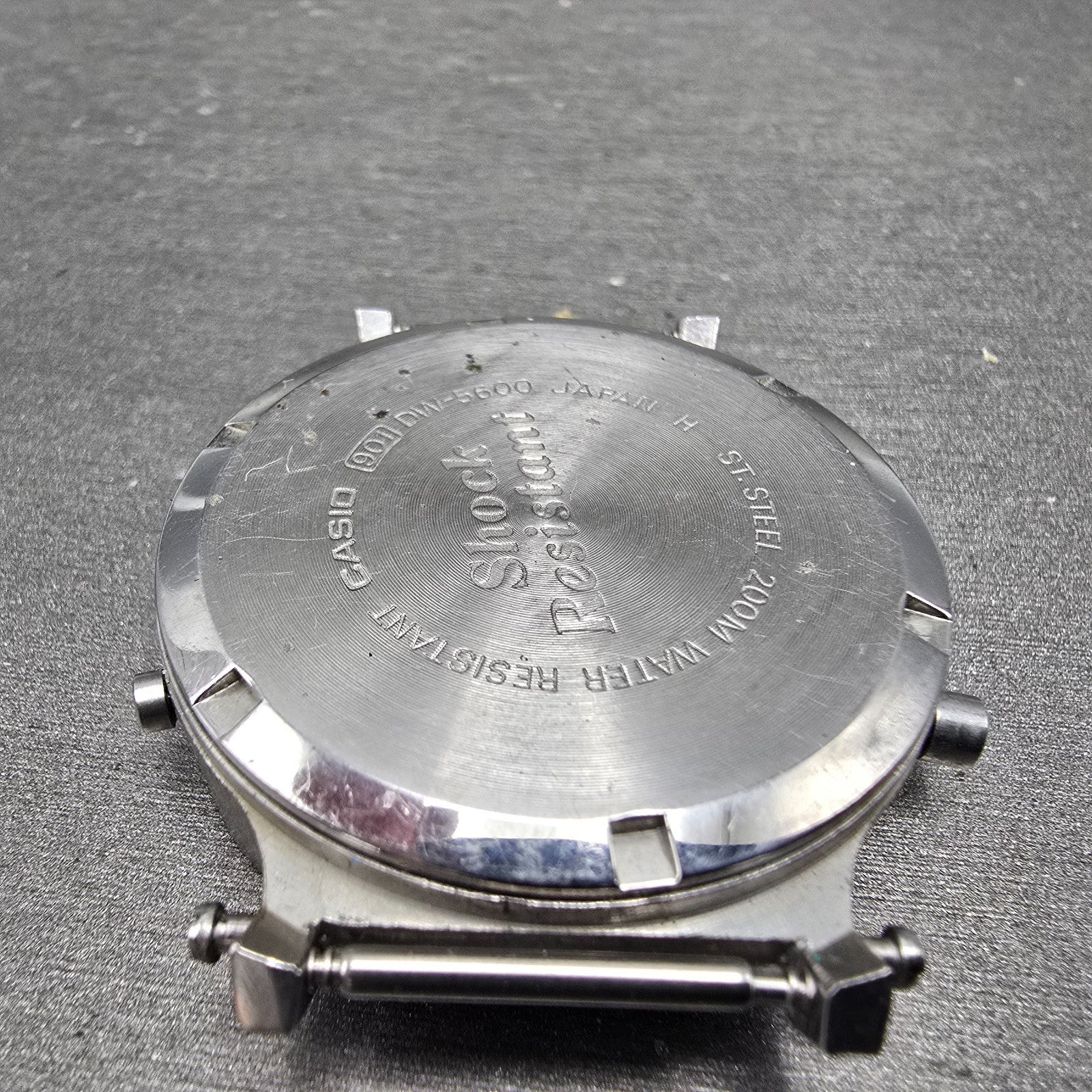 Casio DW-5600 Watch Men 38mm Silver Digital Alarm Chrono 901 New Battery VTG AB10