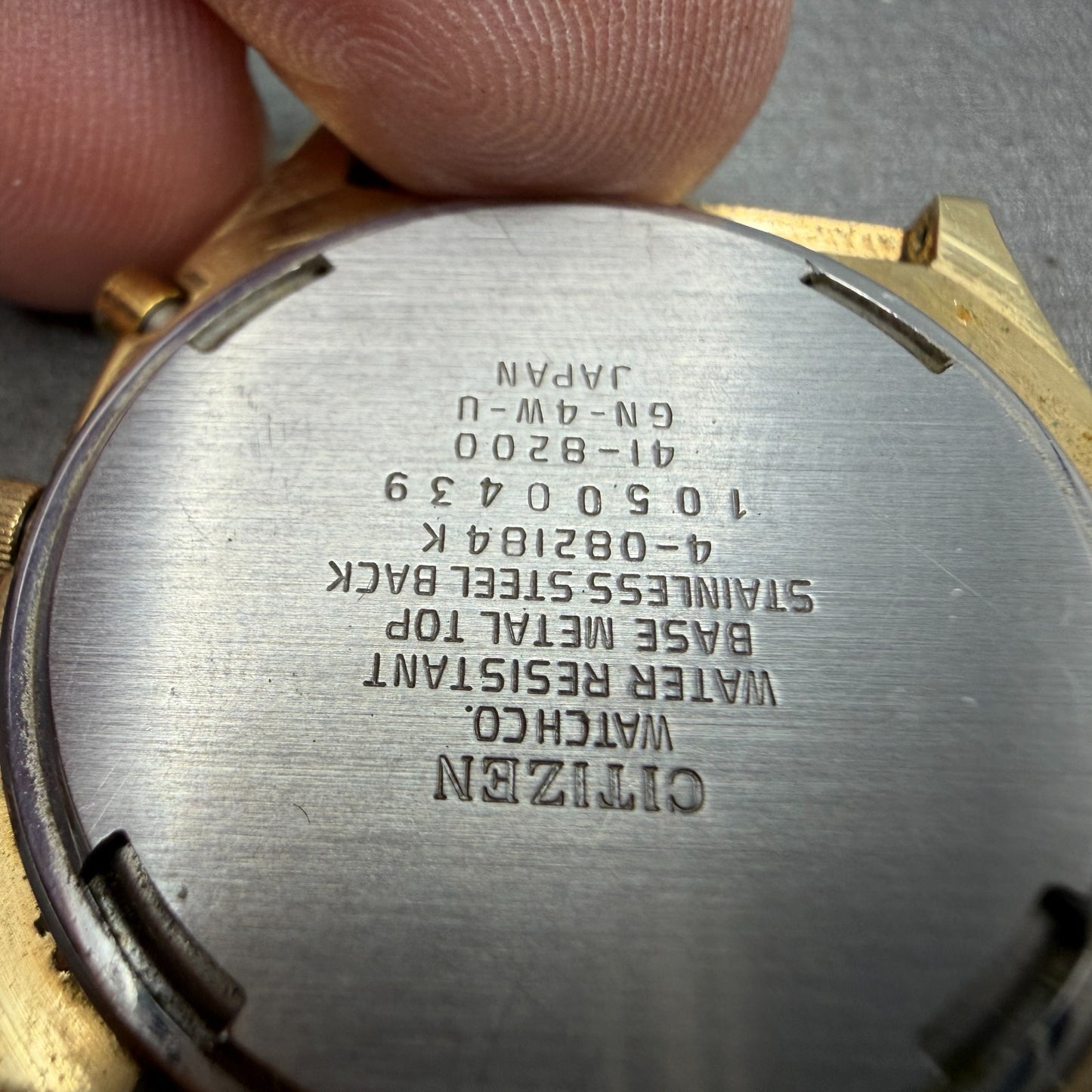 Citizen Analog Digital Watch Men 33mm Champagne Dial Gold Tone 4-082184 PARTS7