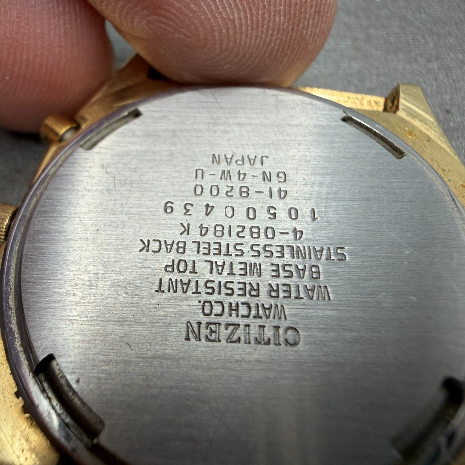 Citizen Analog Digital Watch Men 33mm Champagne Dial Gold Tone 4-082184 PARTS7