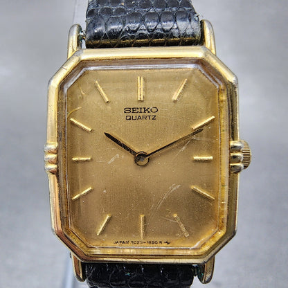 Seiko watch Women Gold Tone Gold Dial 19mm 2c205810 New Battery1