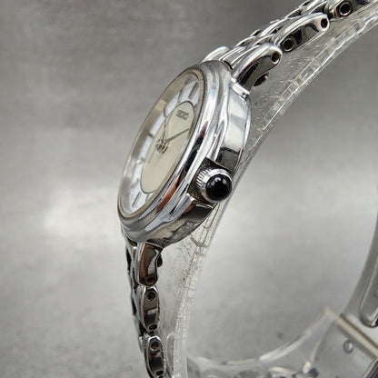 Seiko Watch Women 23mm MOP Dial Silver Tone Round 1f210m00 New Battery2