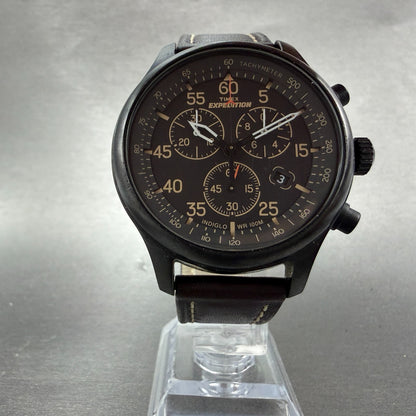 Timex Expedition Field Chronograph Watch Men 43mm Black Dial Black Tone New BatA5