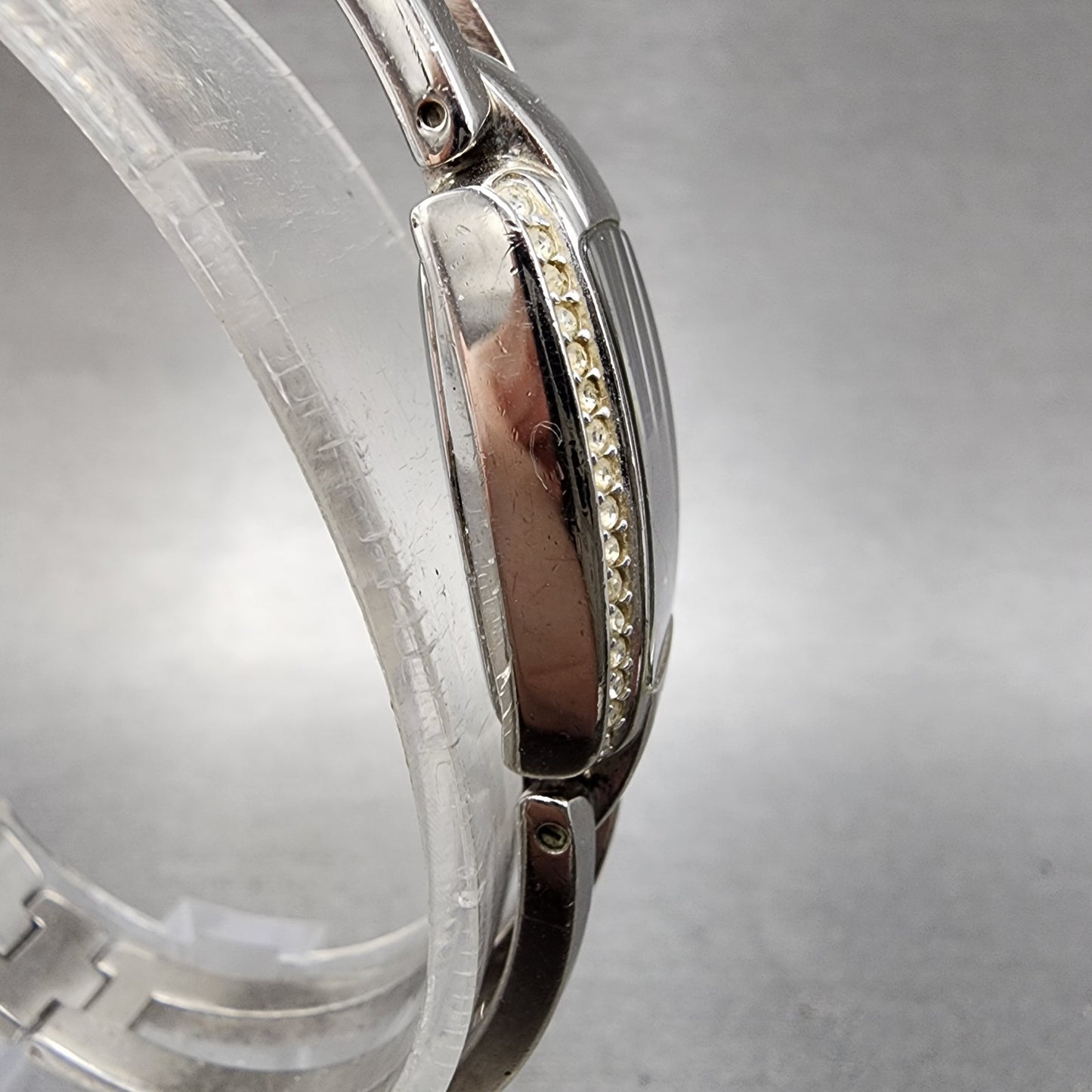 Bulova Tank Watch Women 17mm Black Dial Steel Rectangle Crystals 96T35 New Batt3