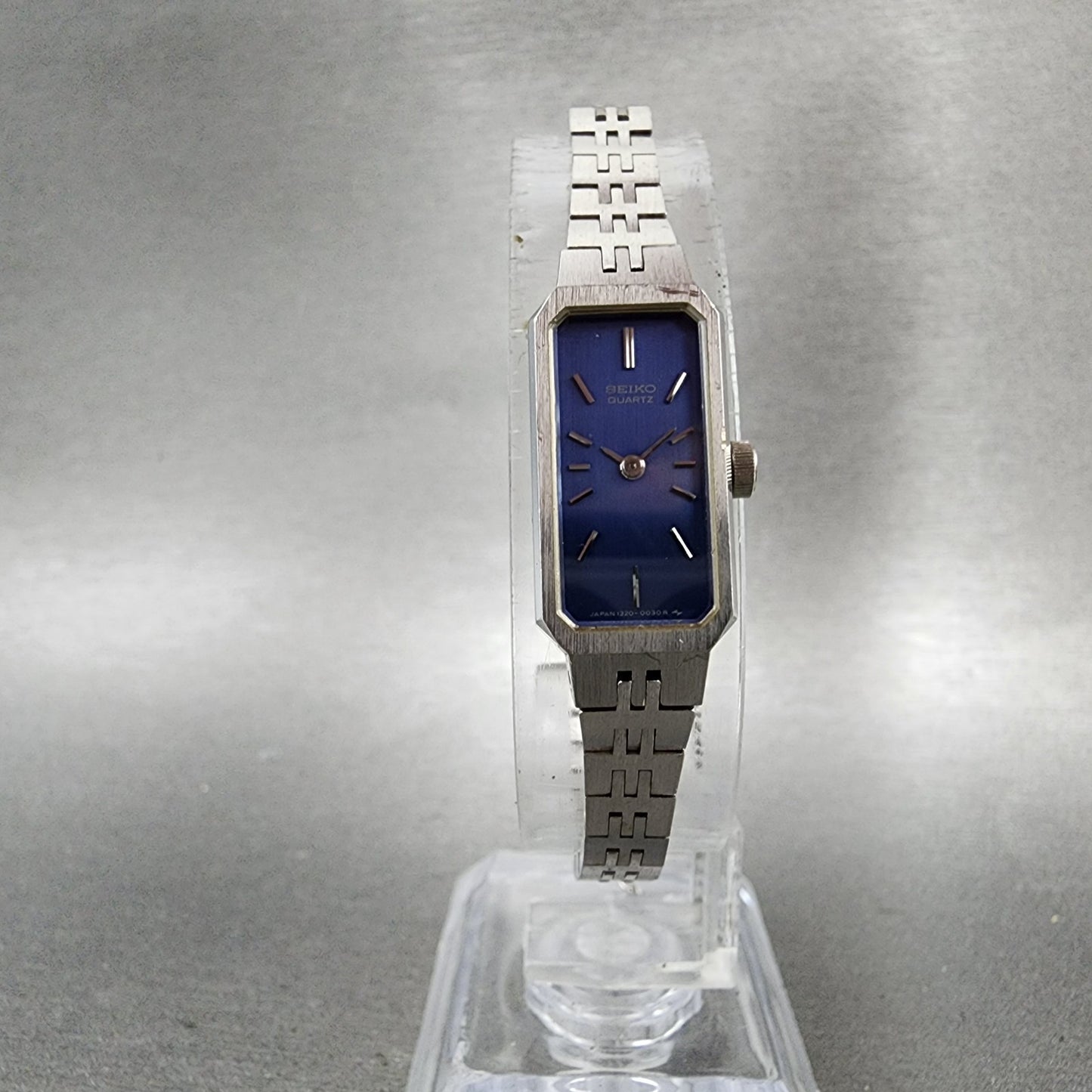 Seiko Watch Women 12mm Blue Dial Silver Tone 1320-5029 New Battery Vintage6
