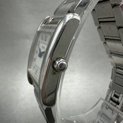 Coach Tank Watch Women 19mm White Dial Silver Tone Rectangle W002B New Battery2