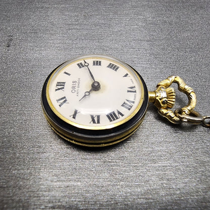 Oris Pocket Watch Women 24mm White Dial Gold Tone Manal Wind Runs Vintage3