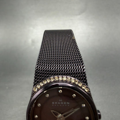 Skagen Watch Women 23mm MOP Dial Purple Tone Ovel Cyrtstals 686XSMM New Battery4