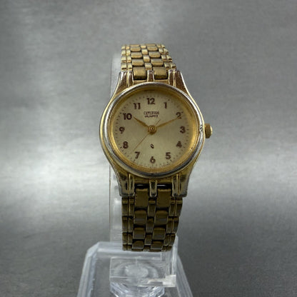 Citizen CQ Watch Women 21mm Champagne Dial Gold Tone Round 5930S29762 New Batt5