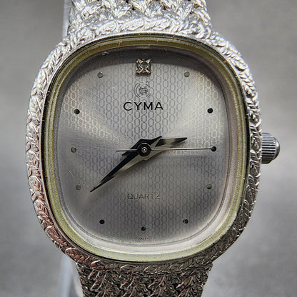 Cyma Watch Women 21mm Silver Dial Silver Tone Oval 706 Mesh Band PARTS2