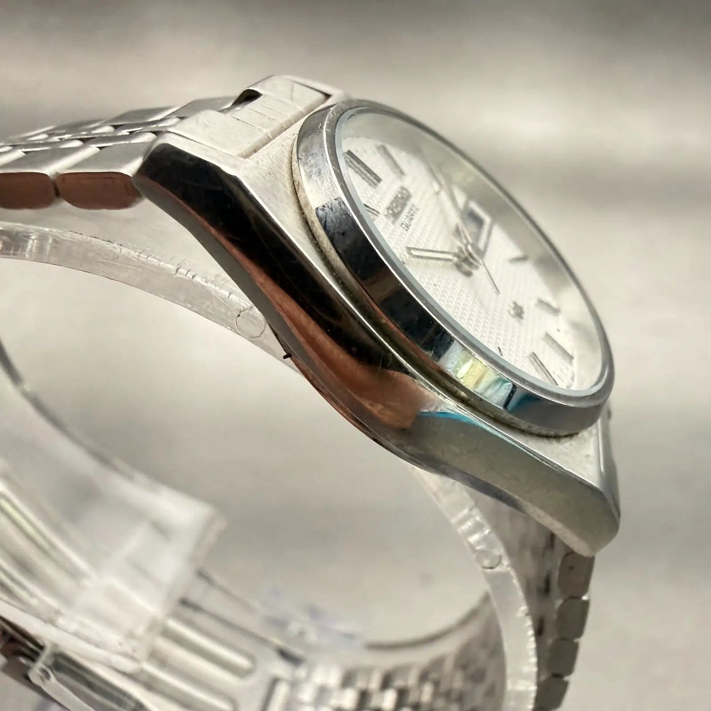 Seiko SQ Watch Women 23mm Silver Dial Silver Daydate Round 2A23-0029 New Battery3