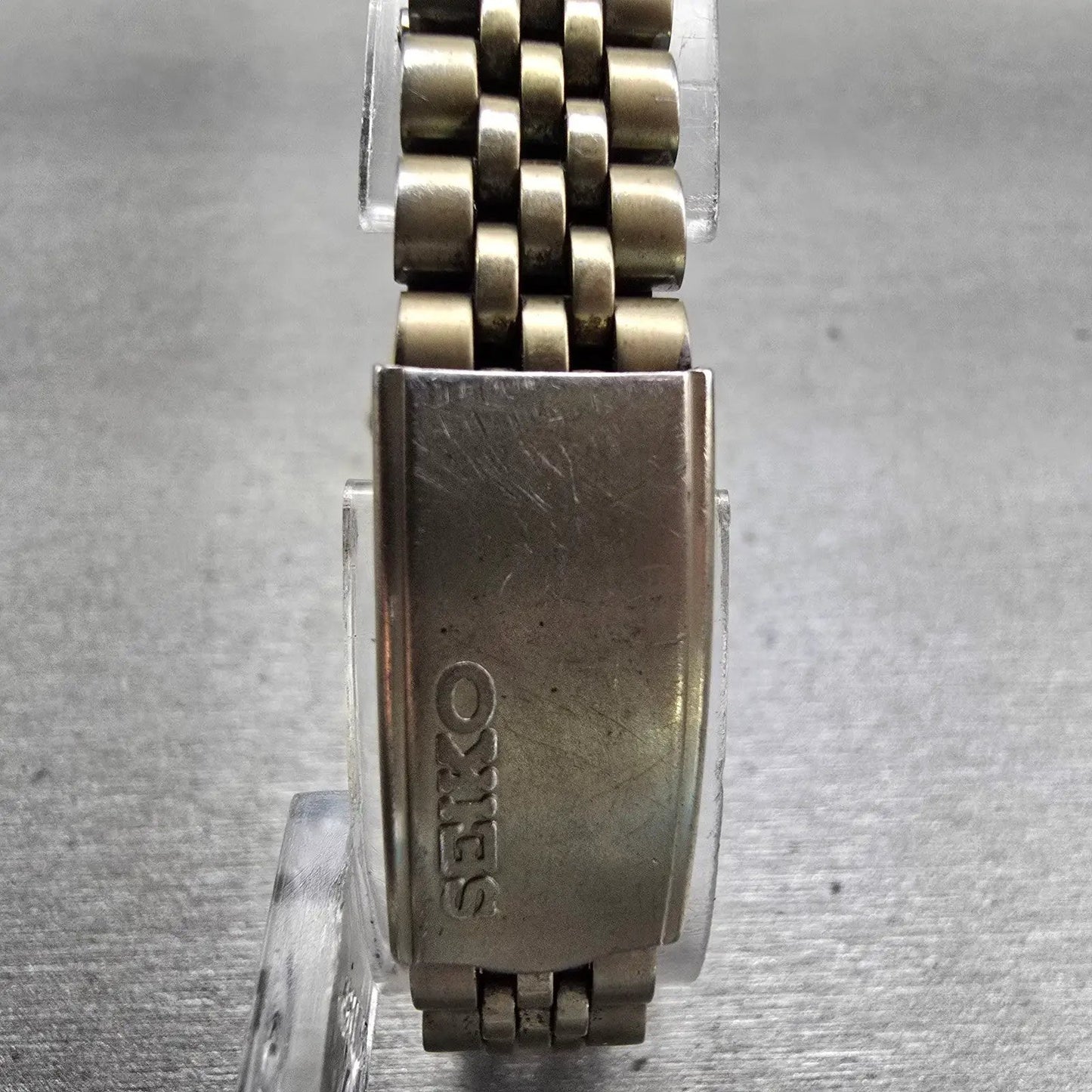 Seiko Watch Women 24mm Gold Dial Gold Tone Daydate Round 7N83-0049 New Battery7