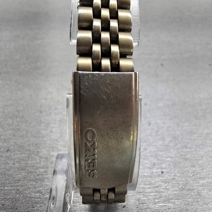 Seiko Watch Women 24mm Gold Dial Gold Tone Daydate Round 7N83-0049 New Battery7