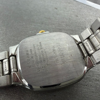 Seiko Tank Watch 22mm Women Champagne Dial Two Tone 4J41-5030 New Battery9