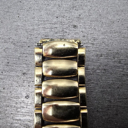 Seiko Bracelet 15mm Stainless Steel Gold Tone Vintage Japan G1395E MISSING CLASP1