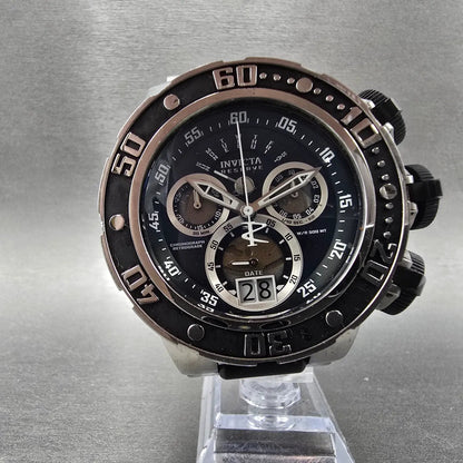 Invicta Reserve Sea Dragon Chronograph Watch Men 52mm Black Dial Silver New Batt5